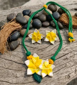 Handmade Pendant Necklace And Earrings Set 1
