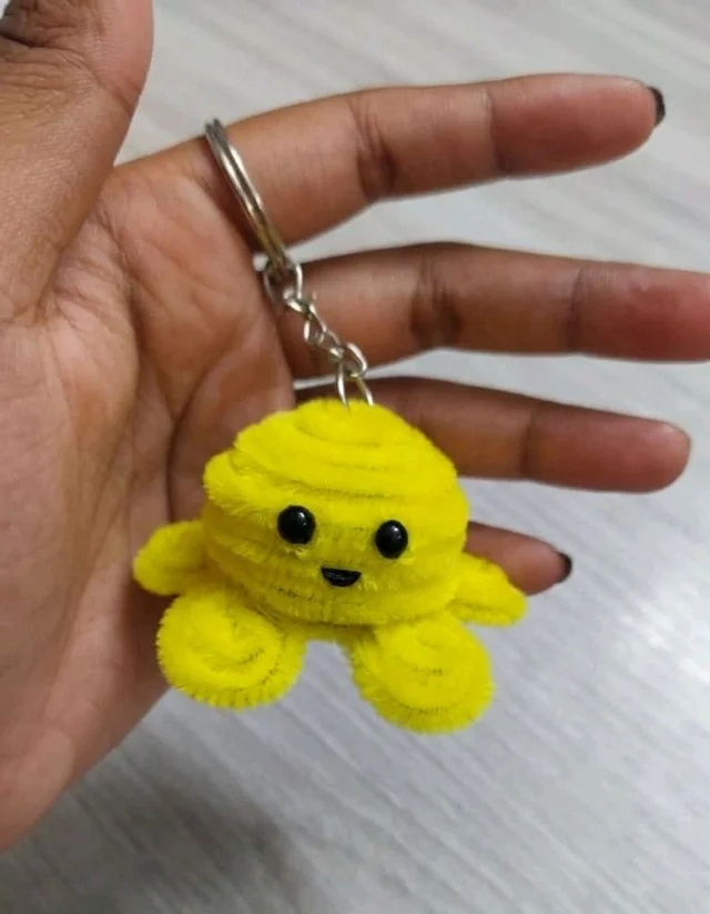Handmade Yellow Octopus Keychains