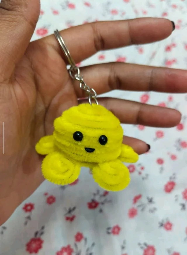 Handmade Yellow Octopus Keychains