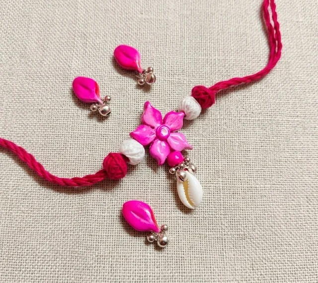 Handmade Pink Pendant Necklace And Earrings Set 1