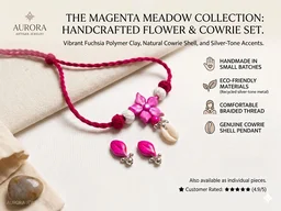 Handmade Pink Pendant Necklace And Earrings Set 1