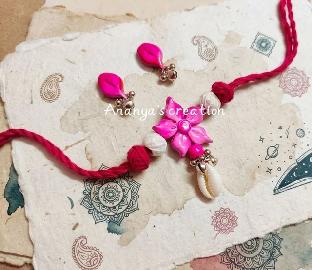 Handmade Pink Pendant Necklace And Earrings Set 1