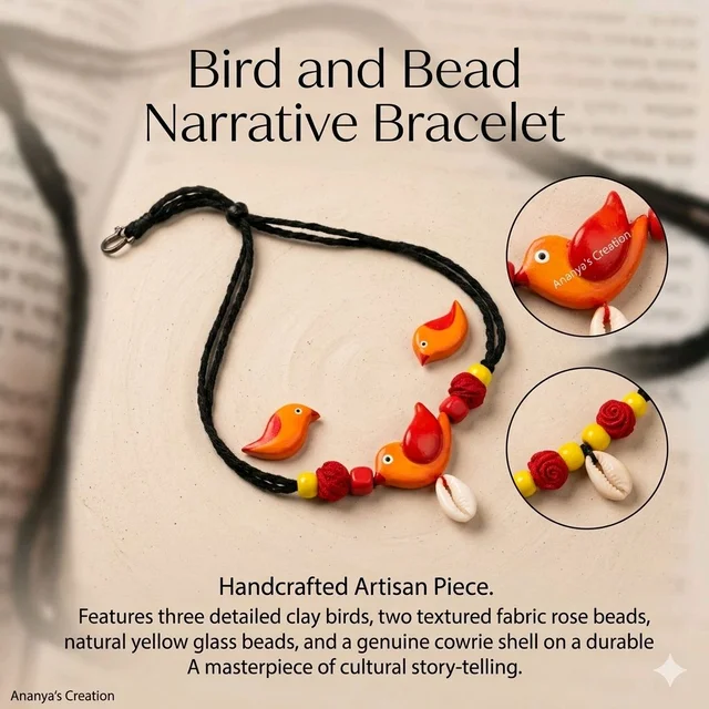 Handmade Bird Pendant Necklace And Earrings Set 1