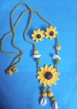 Handmade Polymer Clay Sunflower Jewellery Set