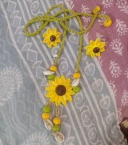 Handmade Polymer Clay Sunflower Jewellery Set