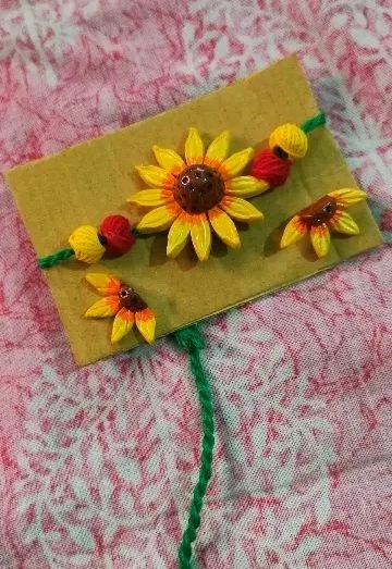 Handmade Sunflower Necklace And Earrings Set