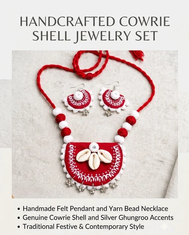 Handmade Cowrie Shell Jewellery Set