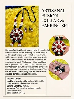Handcrafted Cowrie Shell Jewellery Set