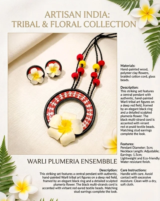 Handmade Polymer Clay Flower Jewellery Set