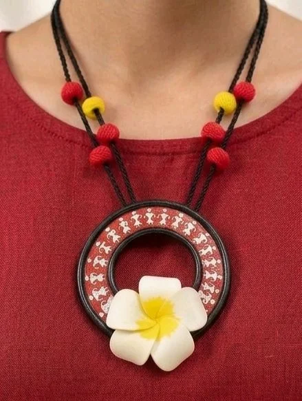Handmade Polymer Clay Flower Jewellery Set