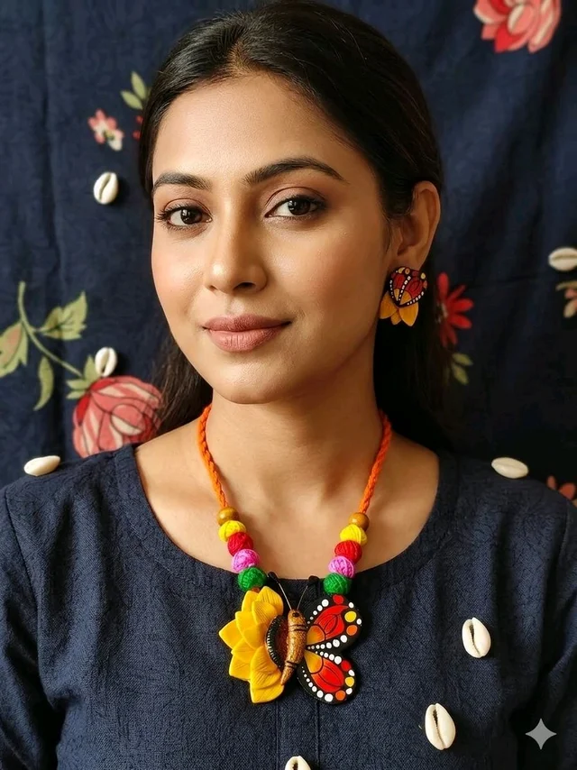 Flora And Fauna Terracotta Jewellery Set