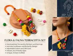 Flora And Fauna Terracotta Jewellery Set