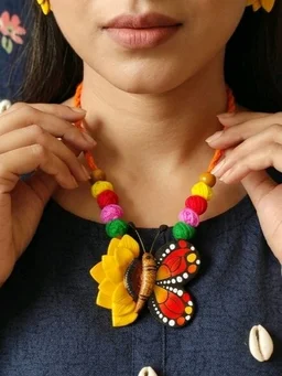 Flora And Fauna Terracotta Jewellery Set