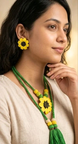 Handmade Green Thread Polymer Clay