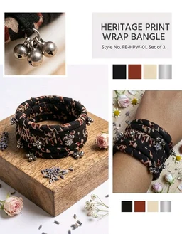 SenCrafts Hand-painted Heritage Wrapped Bangles Set - 2.2