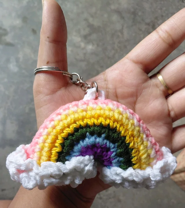 SenCrafts Hand Crocheted Rainbow Keychains