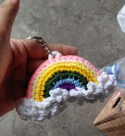 SenCrafts Hand Crocheted Rainbow Keychains