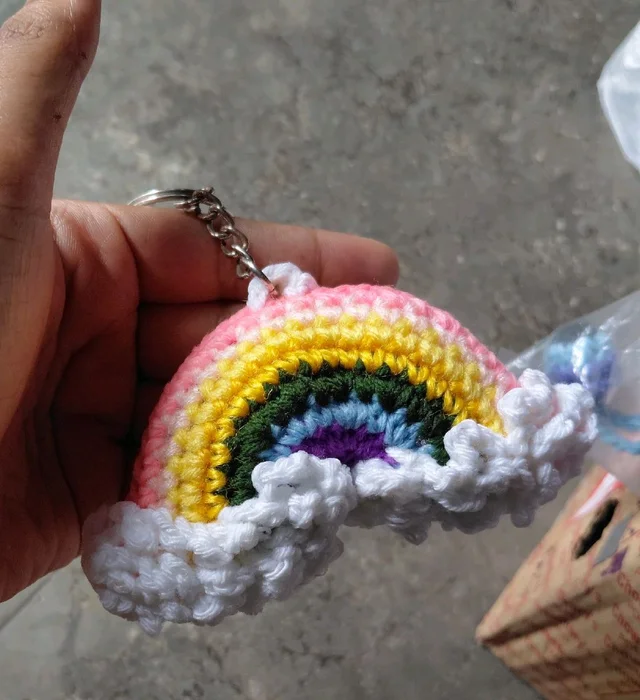 SenCrafts Hand Crocheted Rainbow Keychains
