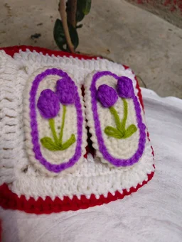 SenCrafts Handmade Crocheted Purple Tulip Hair Clips Pair (2piece)