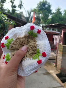 SenCrafts Hand Crocheted White Scrunchies