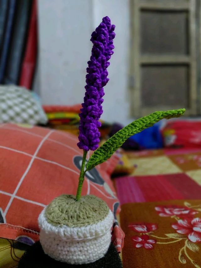 SenCrafts Hand Crocheted Lavender Potted Plant