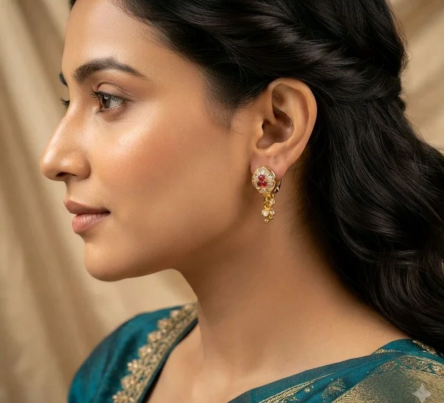 Golden Anti Turnished Earrings Set