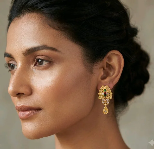 Golden Anti Turnished Earrings Set