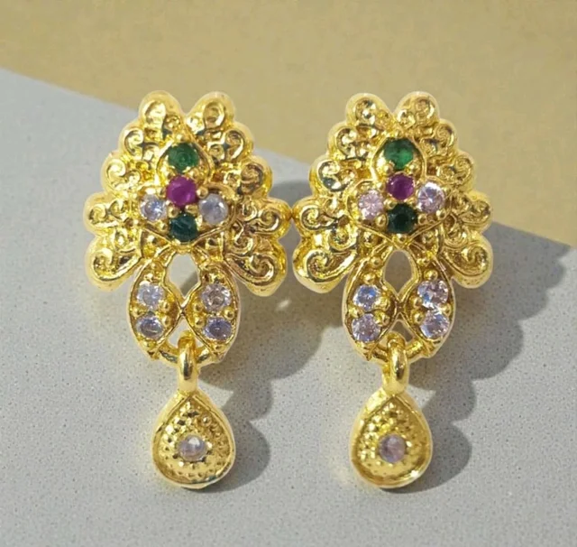 Golden Anti Turnished Earrings Set
