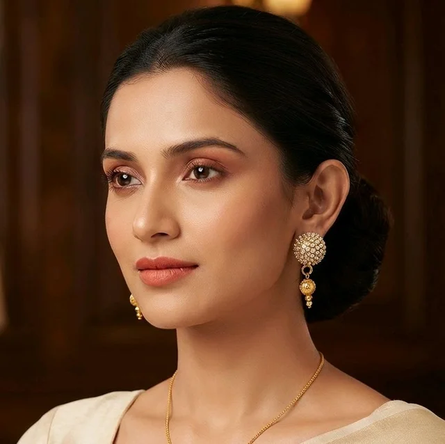 Golden Anti Turnished Earrings Set