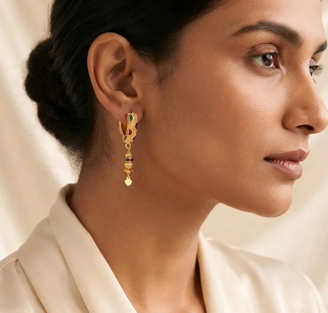 Golden Anti Turnished Earrings Set