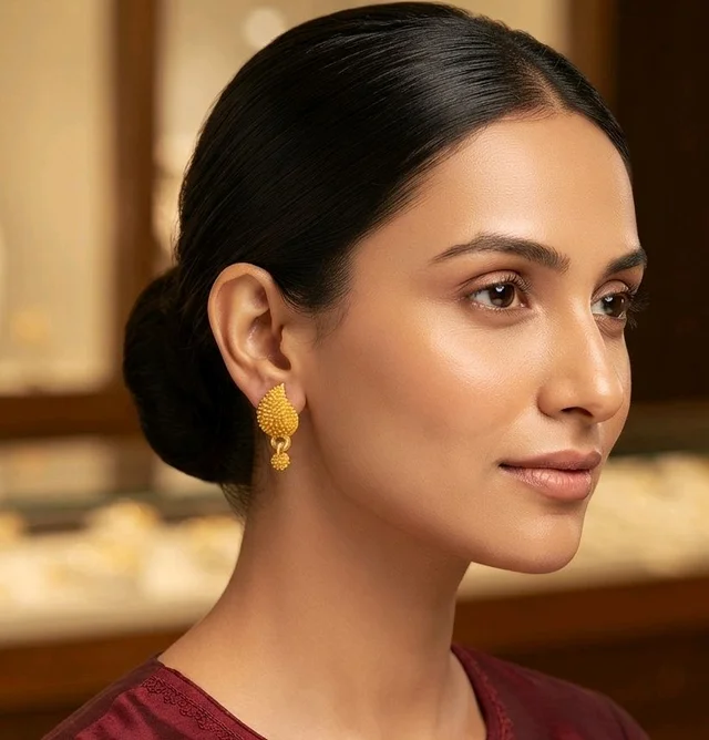 Golden Anti Turnished Earrings Set