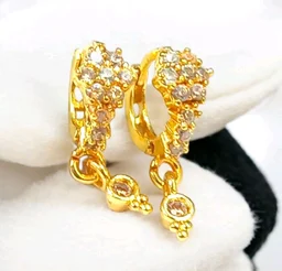 Golden Anti Turnished Crystal Earrings Set