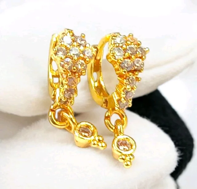 Golden Anti Turnished Crystal Earrings Set