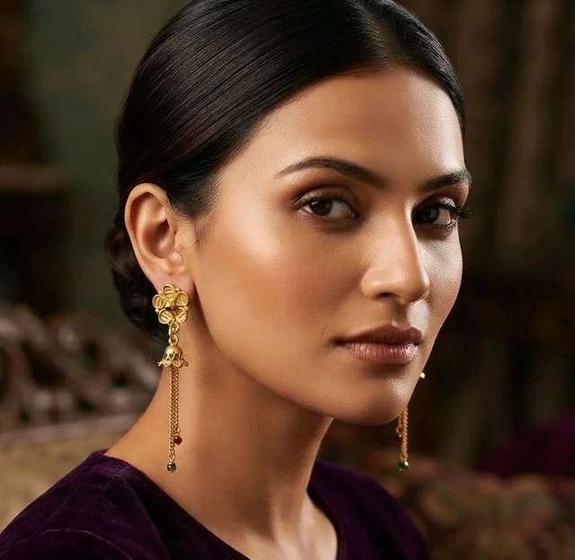 Golden Anti Turnished Earrings Set