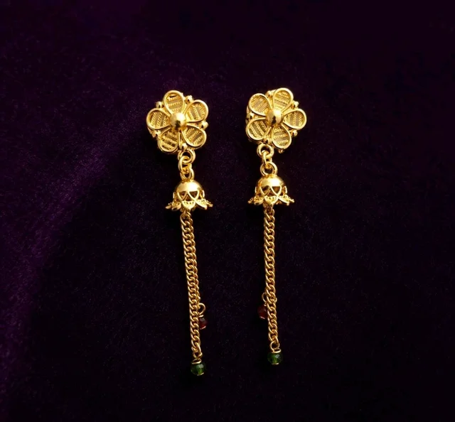 Golden Anti Turnished Earrings Set
