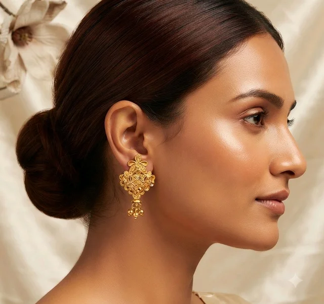 Golden Anti Turnished Earrings Set