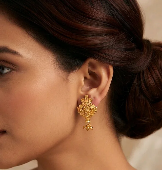 Golden Anti Turnished Earrings Set