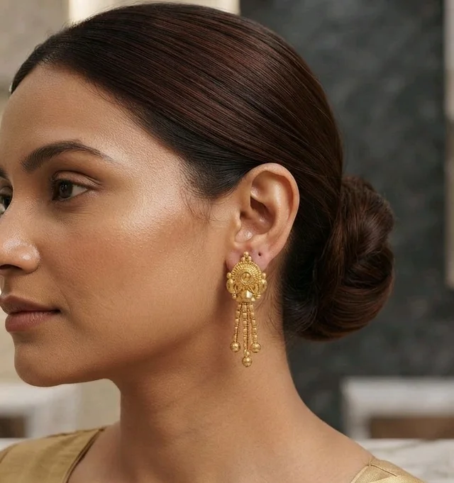 Golden Anti Turnished Earrings Set