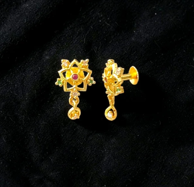 Golden Anti Turnished Earrings Set