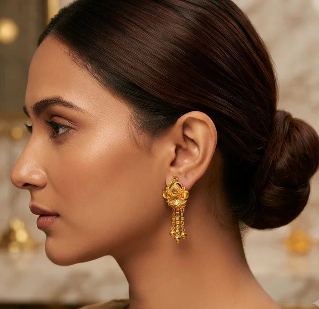 Golden Anti Turnished Earrings Set