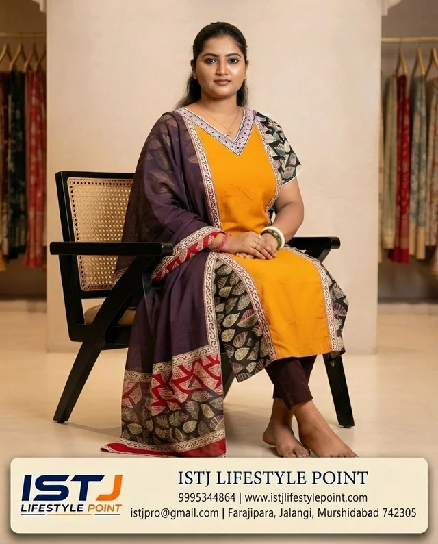 বুটিক নাইটি – Mustard Yellow Printed - Free Size UpTo 44