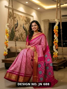 Jayraj Fabric ✨ EXCLUSIVE IKKAT PATTU SILK SAREE ✨ - Red