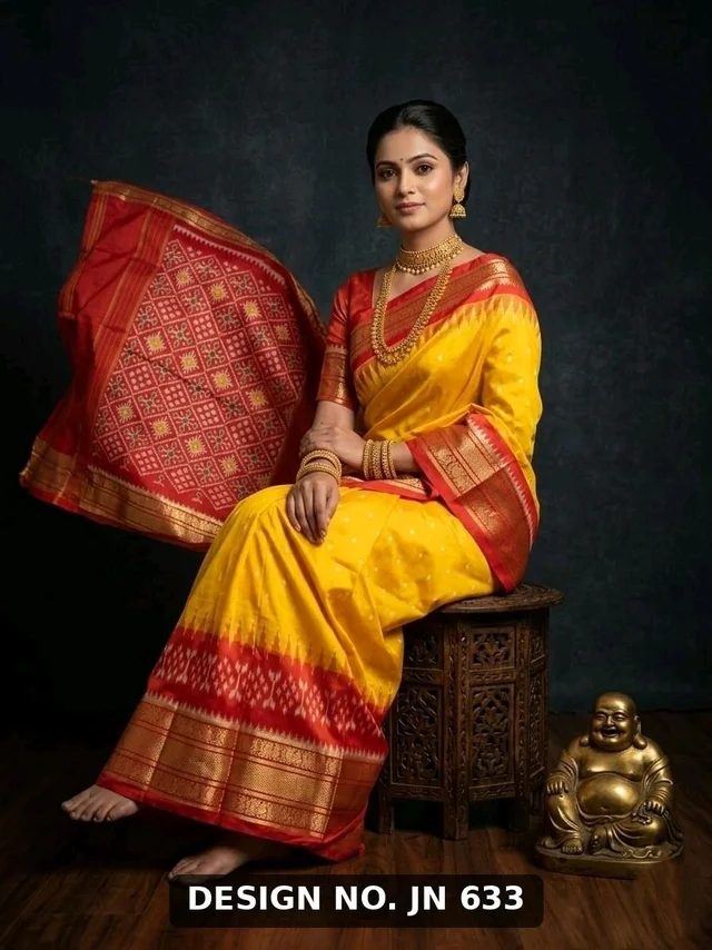 Jayraj Fabric ✨ EXCLUSIVE IKKAT PATTU SILK SAREE ✨ - Red