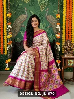 Jayraj Fabric ✨ EXCLUSIVE IKKAT PATTU SILK SAREE ✨ - Red