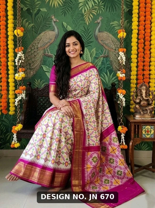 Jayraj Fabric ✨ EXCLUSIVE IKKAT PATTU SILK SAREE ✨ - Red