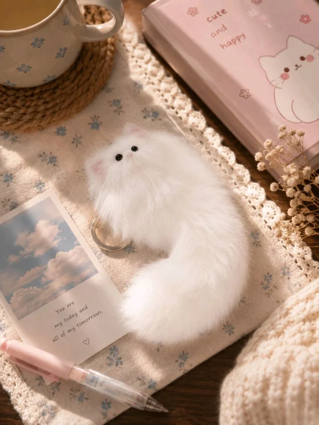 Furry Cat Key Chain 