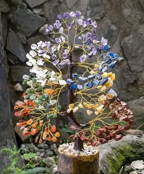 Crystal Tree For Positive Energy  7 Chakra Tree