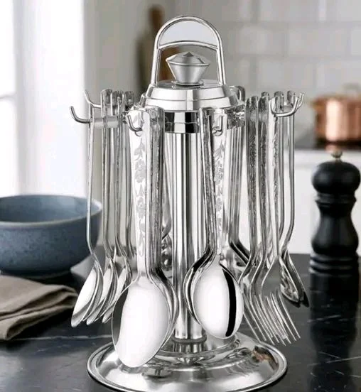 Premium Stainless Steel Spoon Set with Stand 24 
