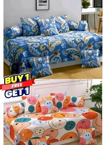 Fancy Diwan  Sets*
Bedsheet Fabric: Cotton
Bolster Cover Fabric: Cotton
Type: Diwan Set