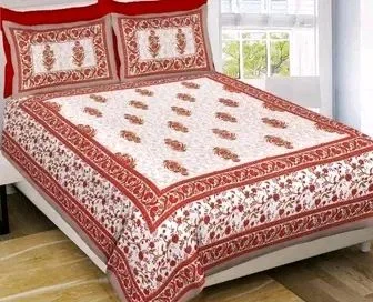 Cotton Jaipuri Double Bed Sheet With 2 Pillow Cover 